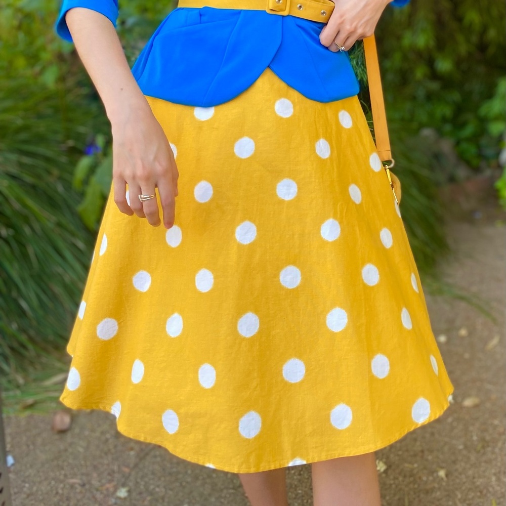 ModCloth x Collectif Polka Dot Swing Skirt (XS)